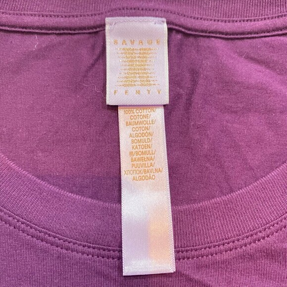 Savage X Fenty Women's Xssential Baby Pocket Tee Purple  XLarge Crop Top Short - Picture 7 of 9